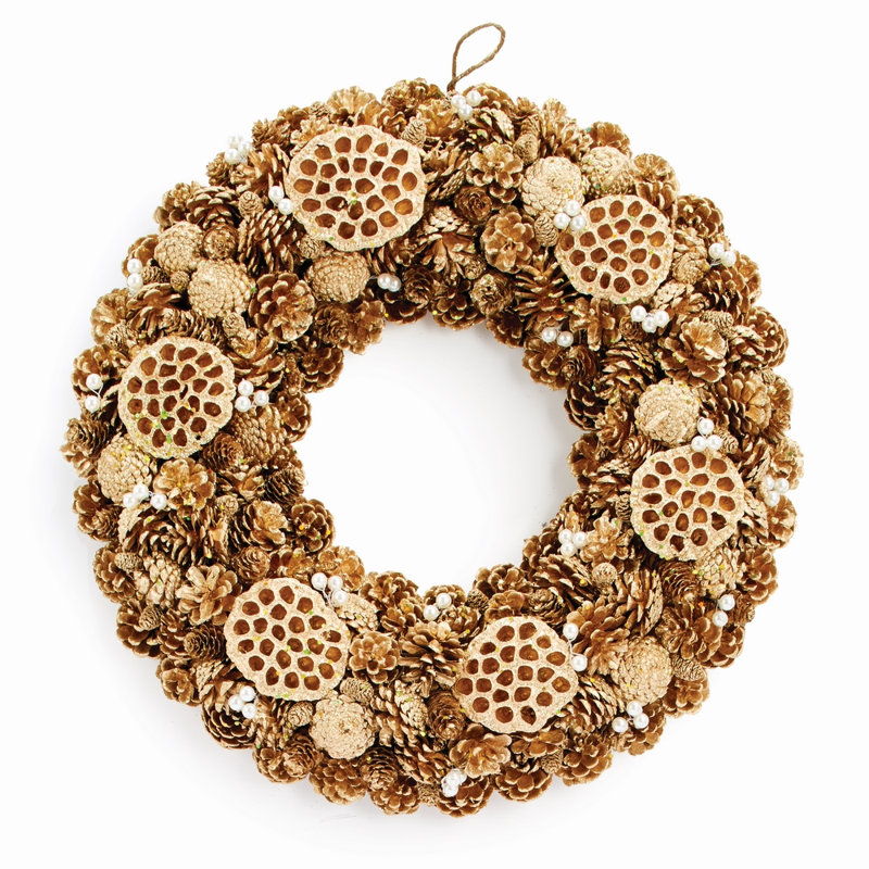 Couronne de pin, H 24 po x l 24 po x P 4 po