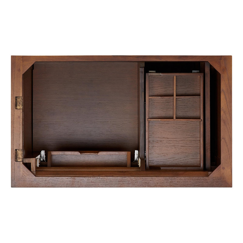 Claudia 36" Mahogany Single Basin Vanity Set with Cabinet, Vanity Top, Antique Brass, Antique Coffee