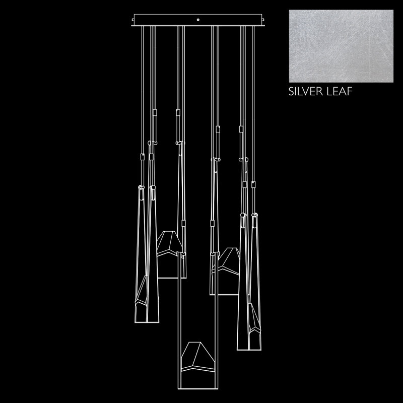 Luminaire suspendu rond 24,5 po Strata, Feuille d'argent