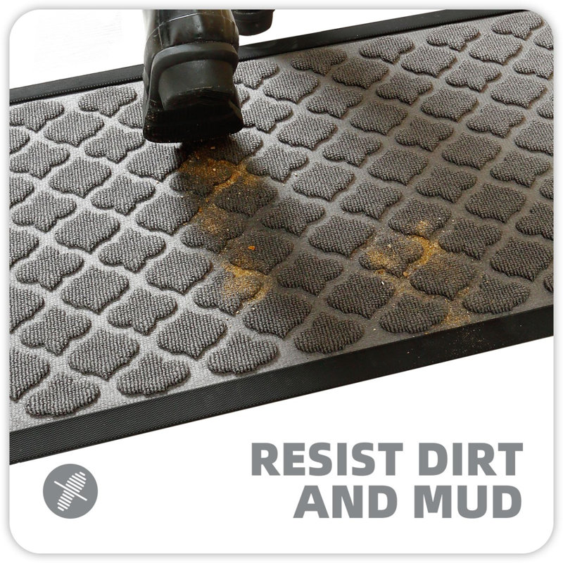 Non-Slip Outdoor Door Mat, 	17.5'' W x 29.5'' L, Grey