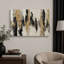 «Black Gold Abstract Design Art», reproduction d'art sur toile encadrée extra large-720422622-720422620