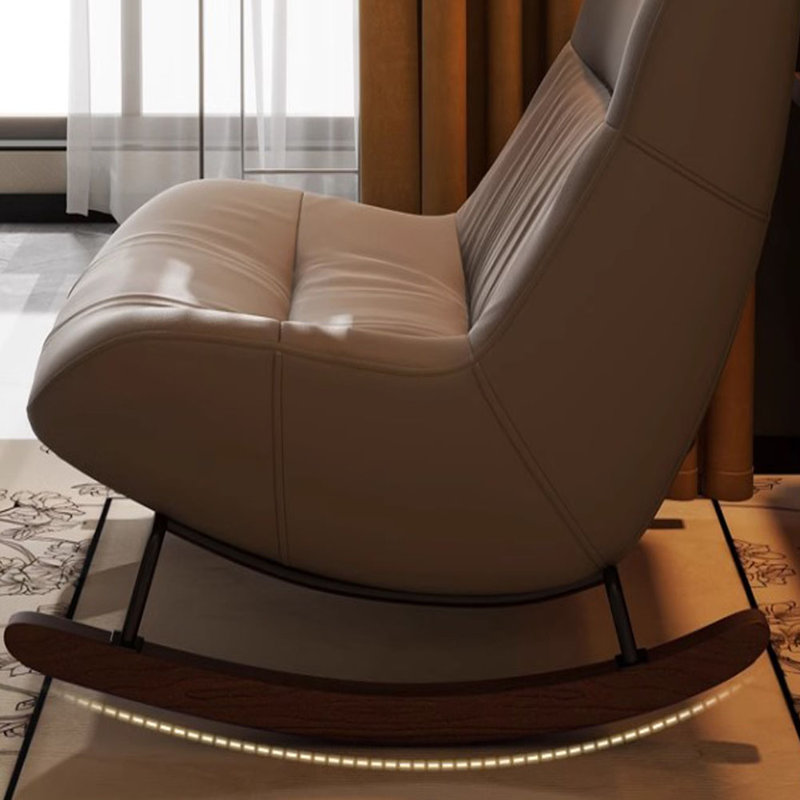 Chaise berçante rétro légère et luxueuse, Café noir