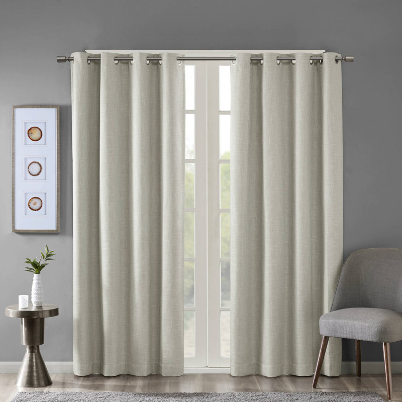 Rideau simple occultant avec œillets Maya, Taupe, L 50 po x L 54 po