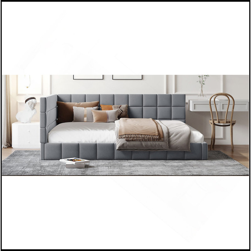 Full Size Upholstered Daybed/Sofa Bed Frame, Velvet