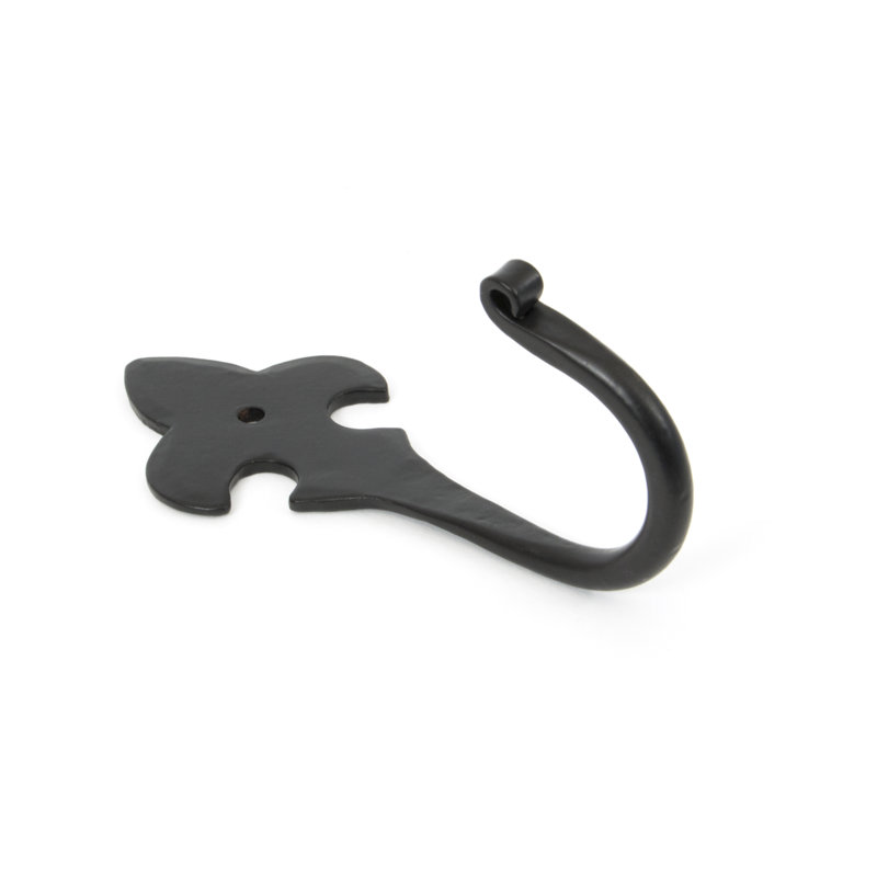 Fleur-De-Lys Metal Wall Wall Hook, Black