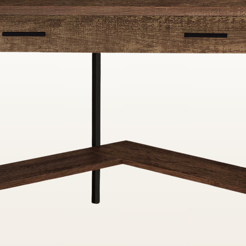 Beasley Computer Desk with Storage Drawers, Brown