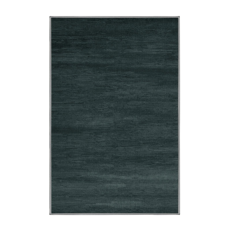 Tapis abstrait vert lavable à la machine, Rectangulaire 2 pi x 3 pi