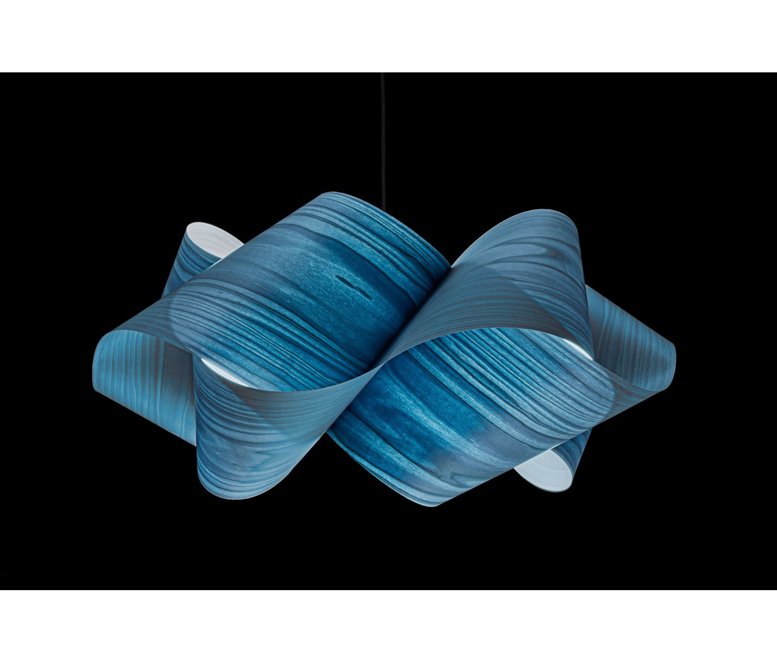 Swirl Single Light Dimmable Pendant, Blue, E26, Matte White