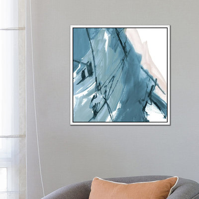 Blue On White Abstract I by Robin Maria - Painting on Canvas