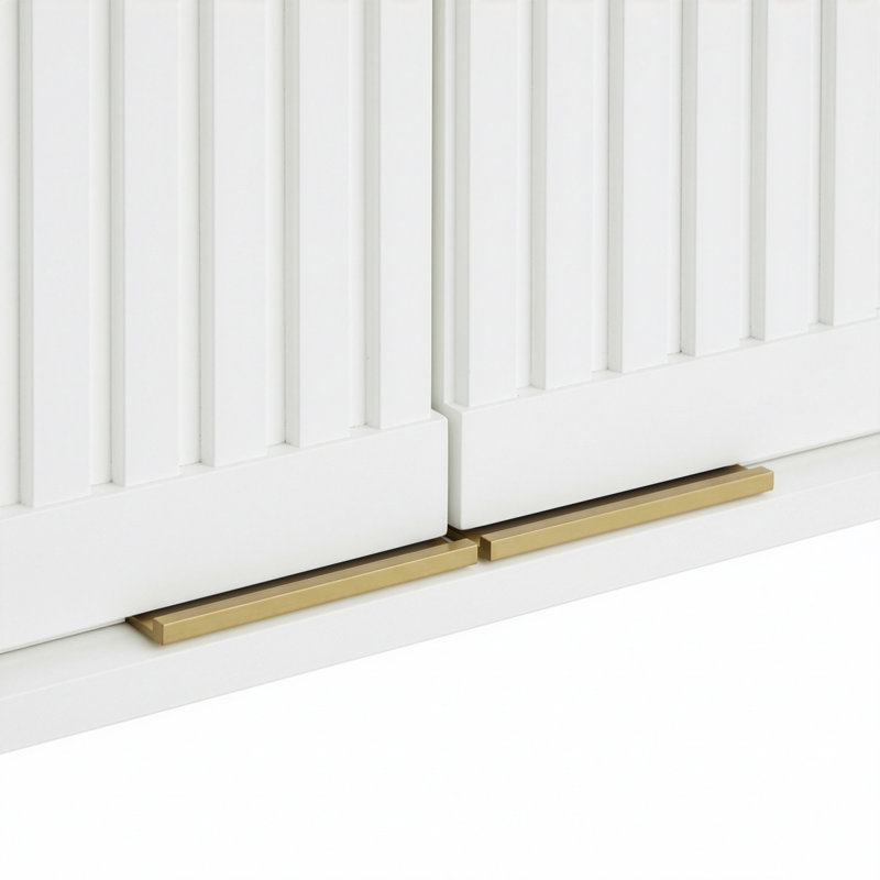 Through Lines Wall Mounted Bathroom Wall Cabinet, White