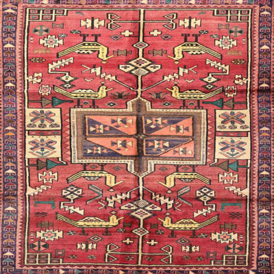 Tapis rouge/vert traditionnel