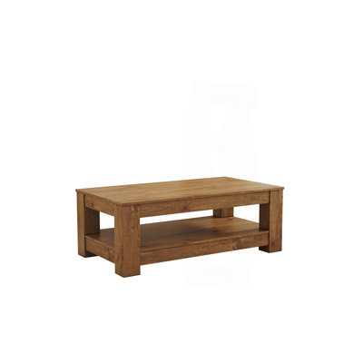 A modern and practical Natural Wood coffee table. The double layered coffee table is made of MDF material. Suitable for living room, bedroom, and study