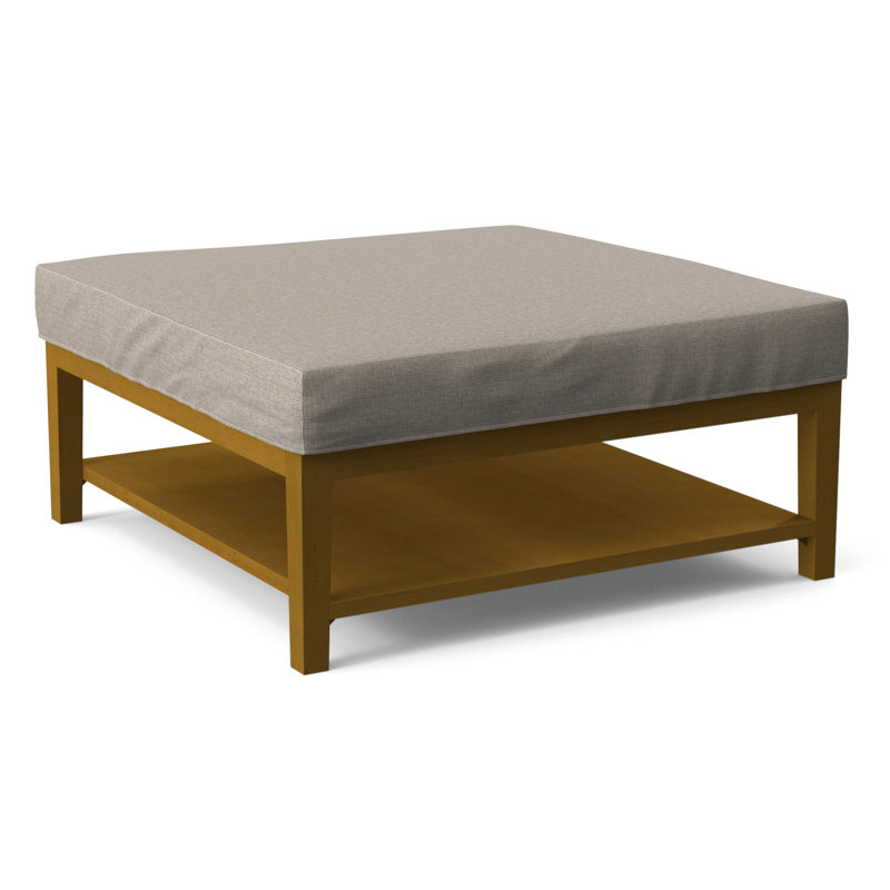 Hammond Square Ottoman, Beige Performance Fabric; 0851-73, Celery Finish