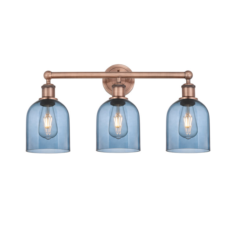 Allysson 3 - Light Dimmable Vanity Light, Princess Blue, Antique Copper