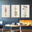 Mauve Garden Flowers I, ensemble de 3 toiles encadrées sur toile-92302388-92302389