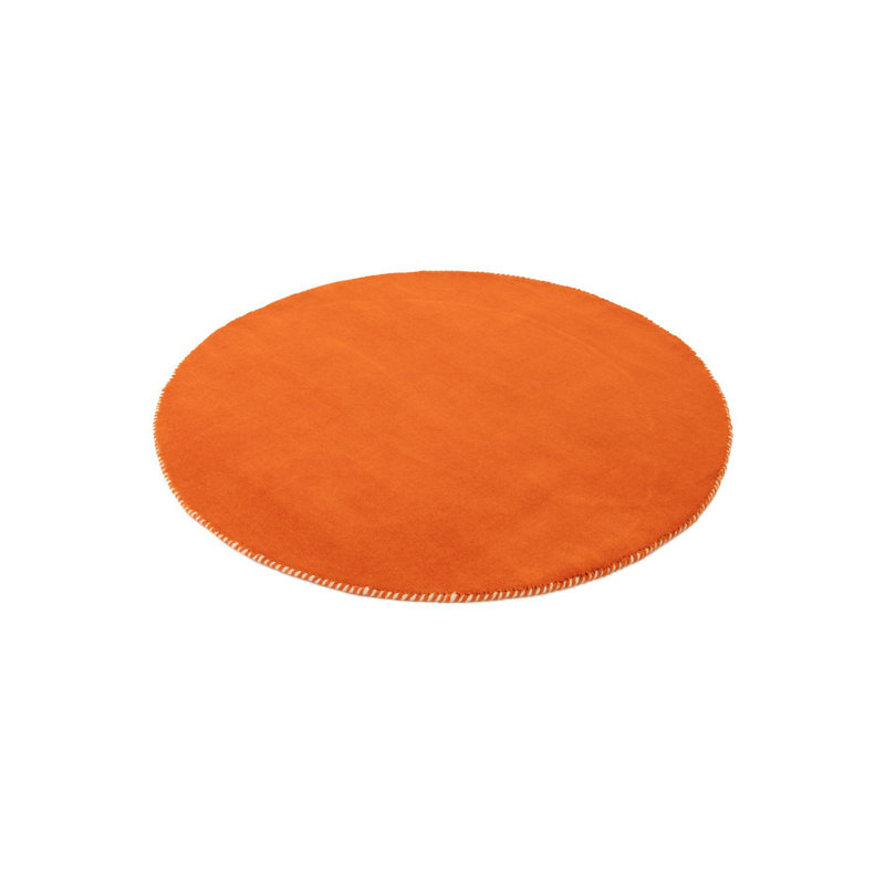Solid Colour Wool Hand Woven Area Rug, Multi-coloured, Round 200cm