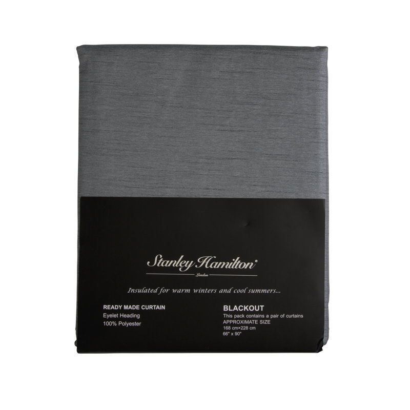 Shifflett Blackout Curtain Pair, 168 W x 183 D cm, Grey