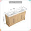 Meuble-lavabo autoportant de 60 po avec lavabo double en résine, 4 portes à fermeture douce, finition chêne élégant, rangement spacieux