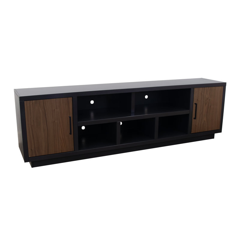 Meuble télé en bois massif avec foyer électrique pour téléviseur de 88 po ou moins Gafton, installation minimale, Non