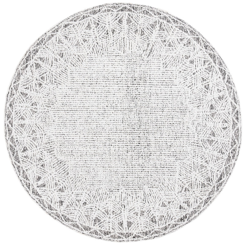 Michall Hand Tufted Performance Geometric Rug, Round 6'