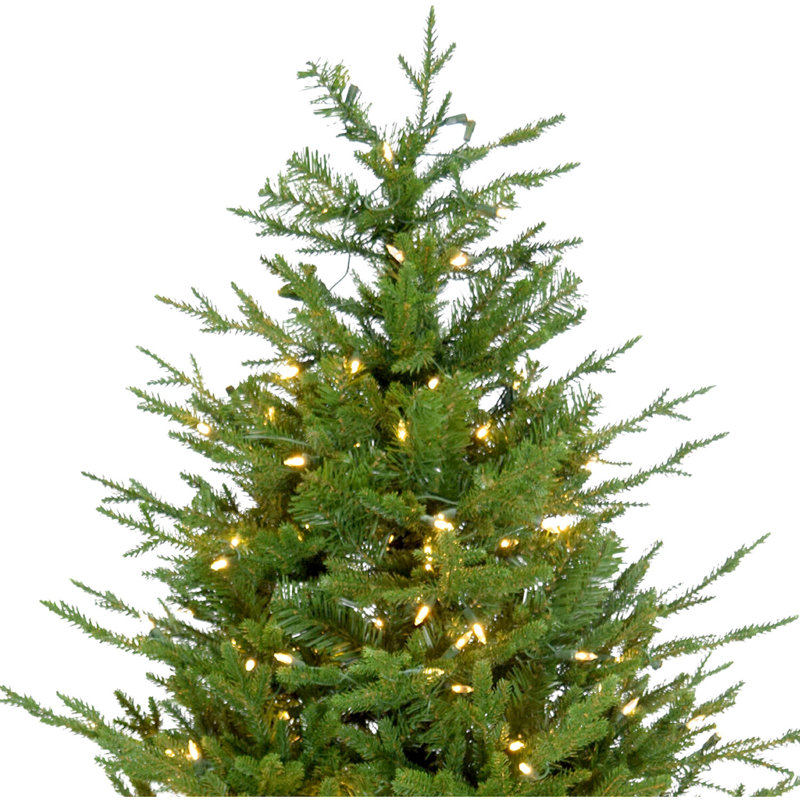 5-ft Green Pine Potted Christmas Tree with Warm White LED Lights