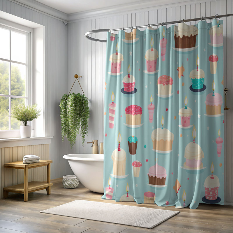 Événement Joyfulness - Rideau de douche Premium, H 74 po x l 71 po