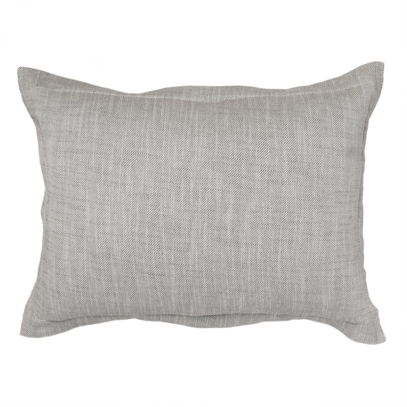 Taie décorative en coton Logue - Standard, Standard, Gris