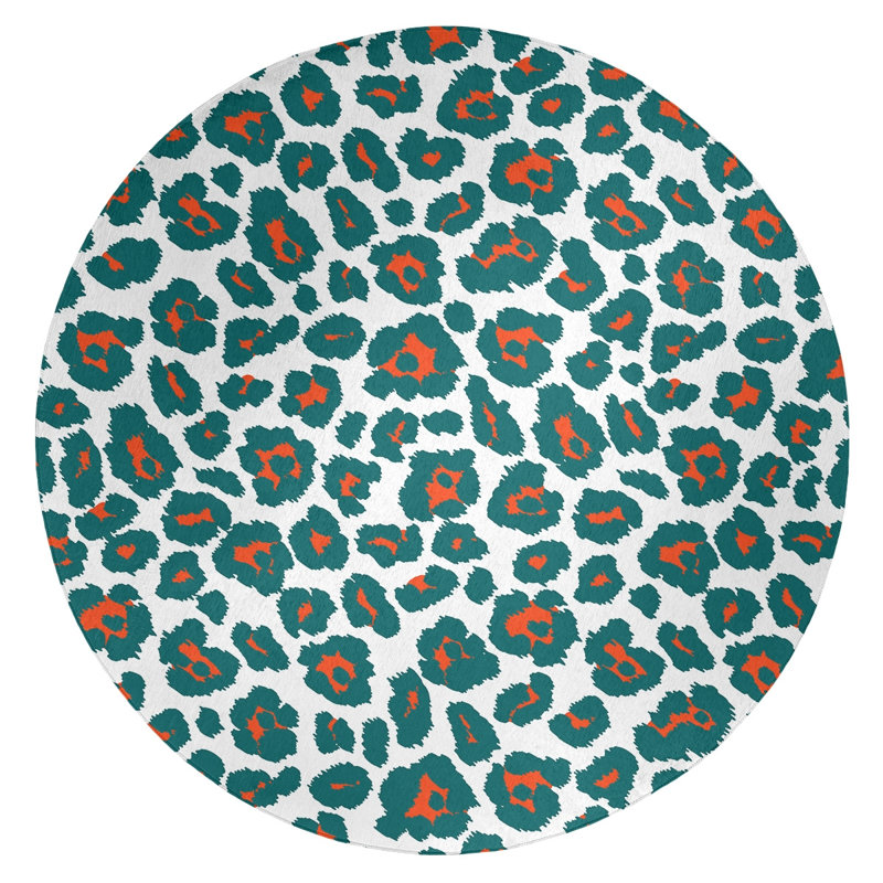 Animal Print Indoor Rug, Round 5'