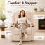 Fauteuil inclinable à bascule pivotant manuel de 39 po de largeur avec massage et chaleur, capacité de 400 lb, porte-gobelets et port USB-559636368