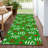 Machine Washable Indoor/Outdoor Snowflake Ho Ho Ho Xhevrie Green Rug-2142851487