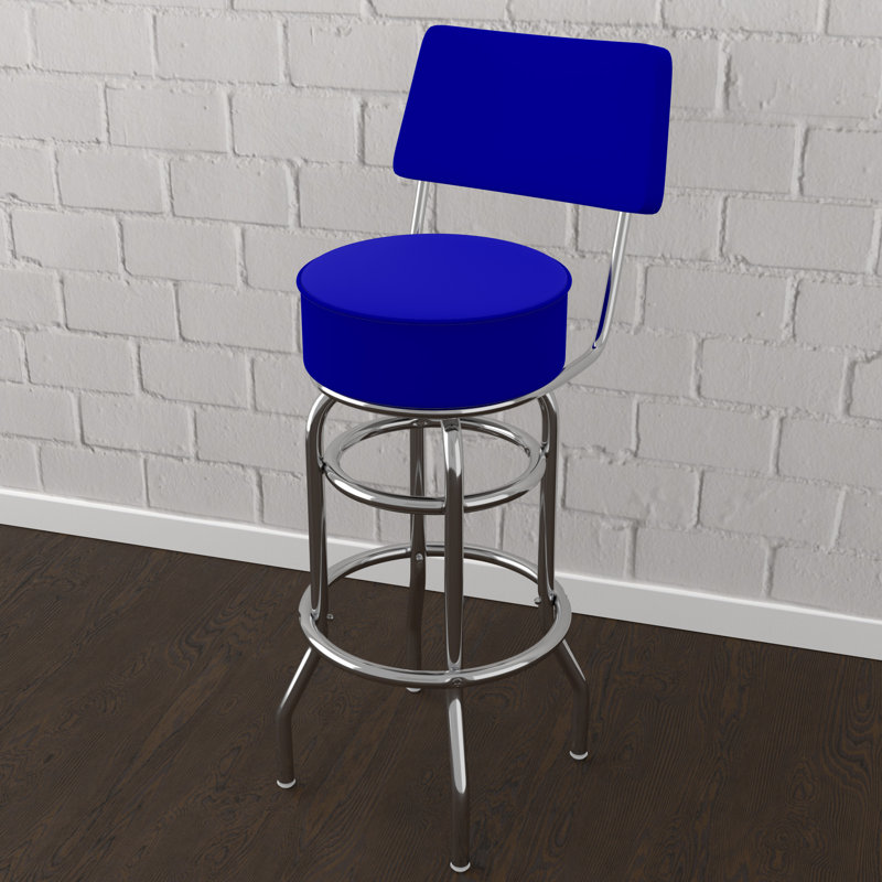 Tabouret 31 non fini, Bleu / cadre argenté