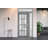 Front Exterior Prehung FiberGlass Door Frosted Glass / Manux 8312 Grey Ash / Side and Top Exterior Window / Office Commercial and Residential Doors Entrance Patio Garage-W36+14" x H80+14"-Right-hand Inswing-98195706-98195709-98195710