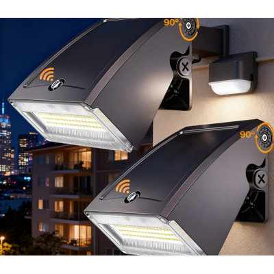Luminaire mural réglable à DEL avec photocellule Dusk To Dawn, 30W / 40W / 60W sélectionnable, lumière du jour 5000K, lumen élevé 6000LM, lumière de sécurité extérieure étanche IP65 pour garage, bâtiment, cour
