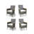 4-Piece All-Weather Gray Rattan Patio Dining Chair-1153412708