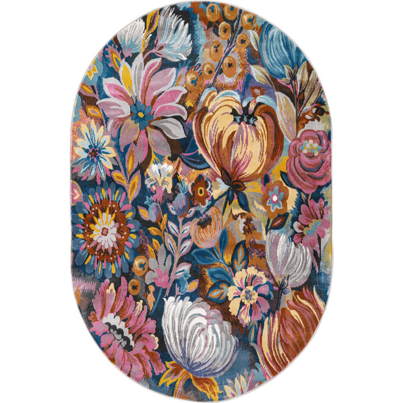 Floral Indoor Rug, Oval 4' x 6'