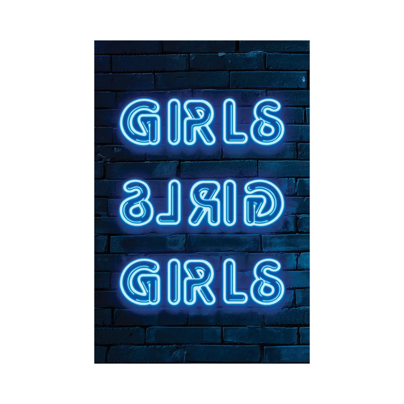 «Girls» par Philippe Hugonnard - reproduction d'art textuel, Aucun mat, Toile tendue, H 12 po x l 8 po x P 0,75 po