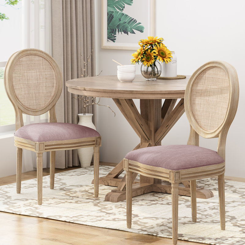Chaise de salle à manger en bois massif Rodden, Rosé clair