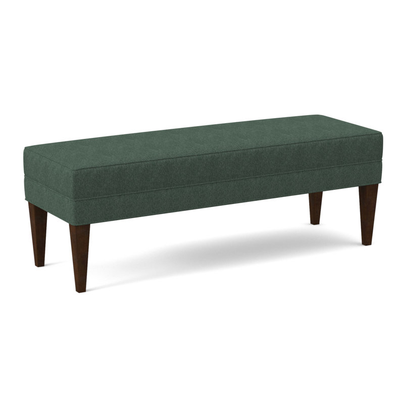 Livery Upholstered Bench, American Walnut, Margaret Lagoon