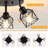 4-Light Kitchen Light Fixtures Ceiling Mount, Adjustable Multi-Directional Black Flush Mount Ceiling Light Fixture, Farmhouse Metal Cage Ceiling Lights