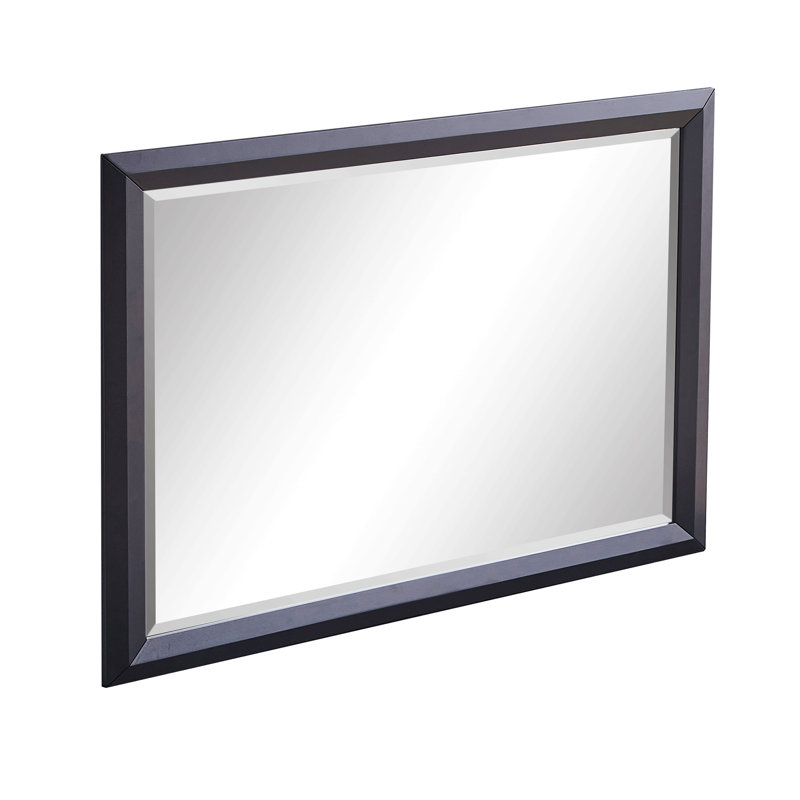 Miroir mural moderne pour salle de bain, noir, Noir, Rectangulaire, 46 po x 36 po