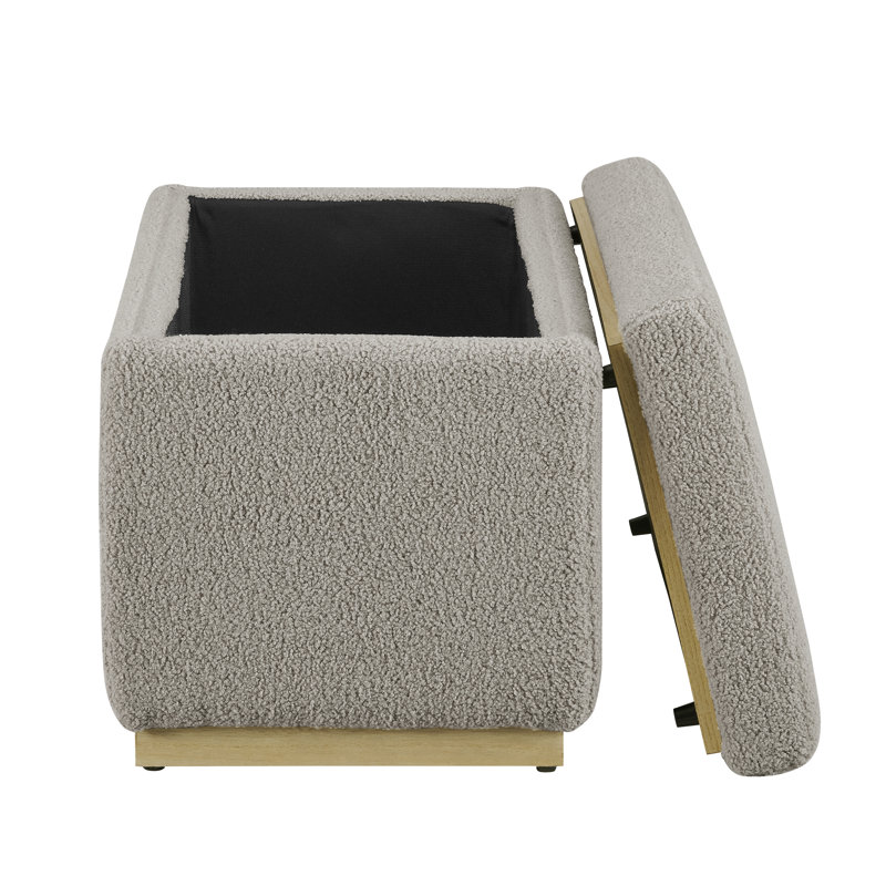 Repose-pieds standard avec rangement Atreju, Naturel, 100 % polyester gris