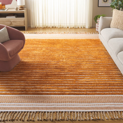 Lamarqus Hand Woven Cotton Pile Striped Rug