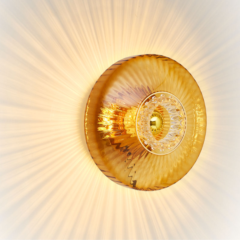 New Wave 1 - Light Flush Mounted Sconce, Yes, Smoke, 15" H x 15'' W x 6'' D