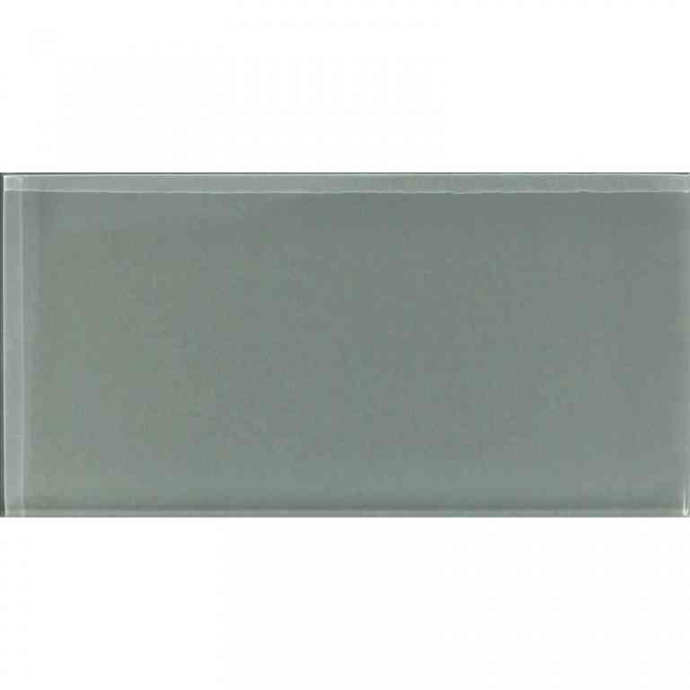 3 in. x 6 in. Glossy Tile, Gray