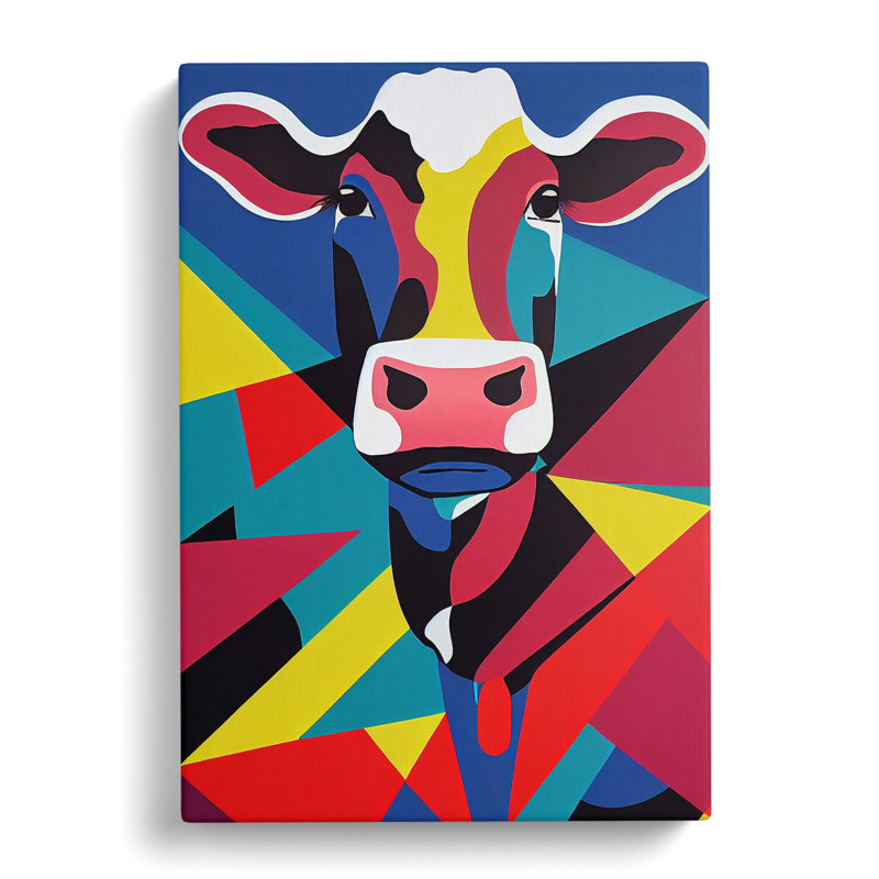 Cow Pop - Wrapped Canvas Print, Wrapped Canvas, 50cm H x 35cm W x 3cm D