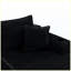 Chaise longue longue 37,5 po avec revêtement en velours noir moelleux, porte-gobelet intégré, assortiment modulaire flexible pour le salon-129167330
