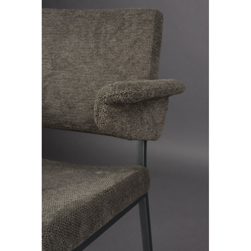 Chaise de salle à manger, Gris, Noir