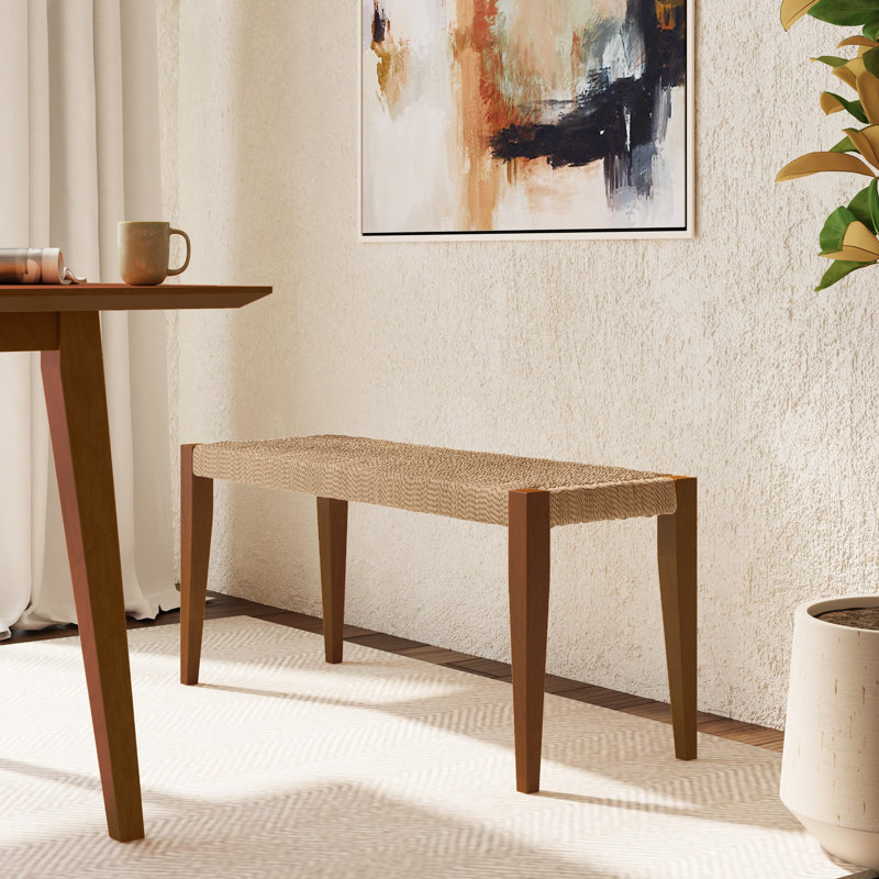 Banc en bois massif Aniek, Brun