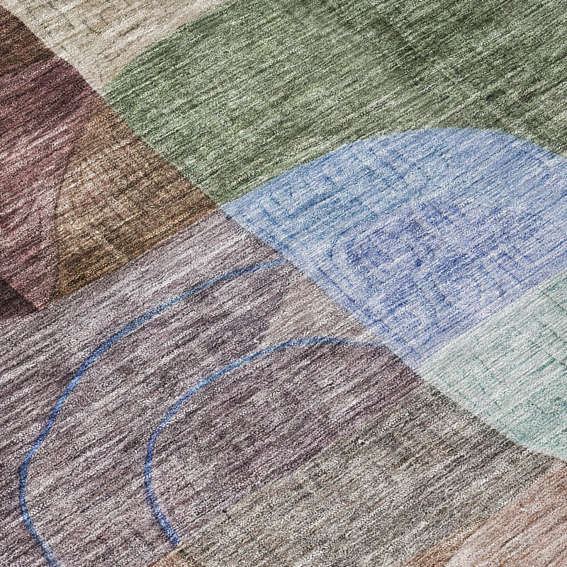 Elina Brown Washable Indoor-Outdoor Rug - , 8' x 8'