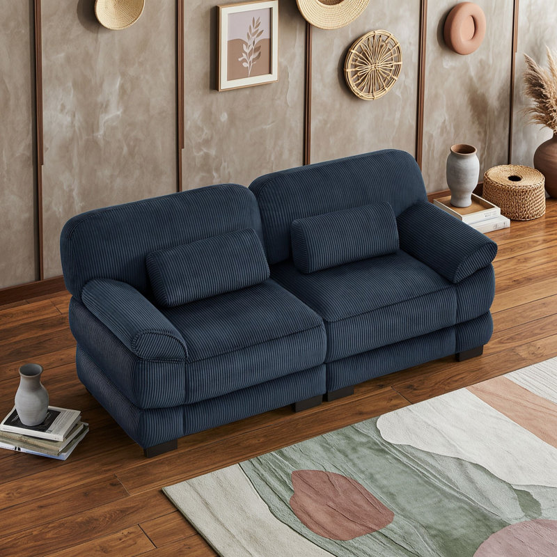 Causeuse modulaire 2 places, Bleu